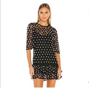 Lovers + Friends Black and White Polka Dot Mini Dress